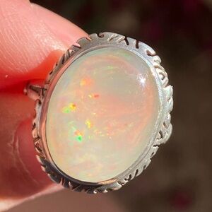 Vintage Opal Sterling Silver Ring